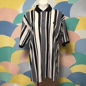 Knights of round table polo mans shirt size XL white and blue